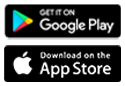 Google Play and Apple Store logos