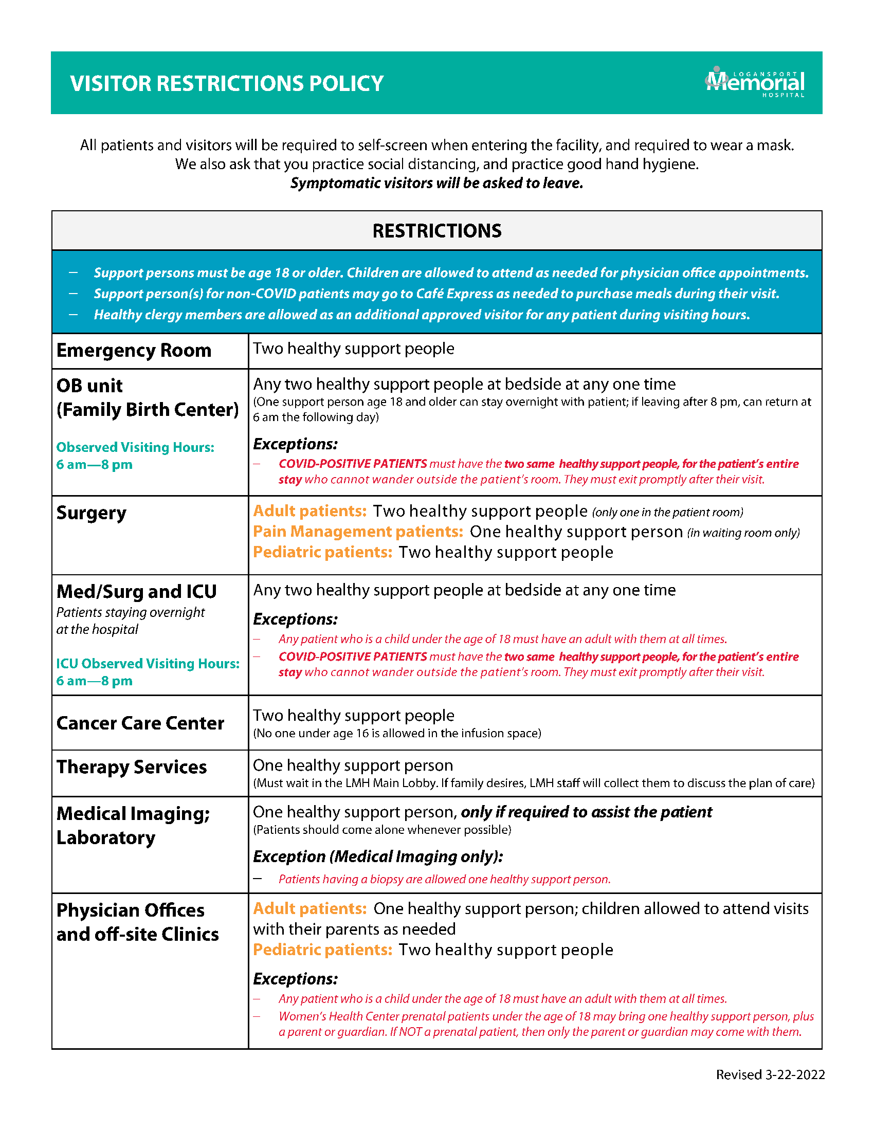 Visitor Restrictions Flyer-Edit 3-22-22