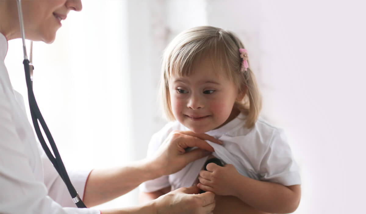 A child at her annual health check up appointment