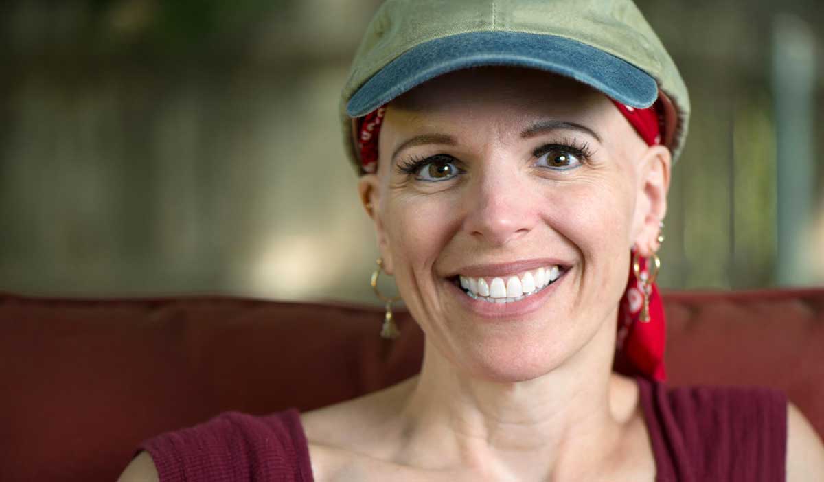 Smiling cancer patient