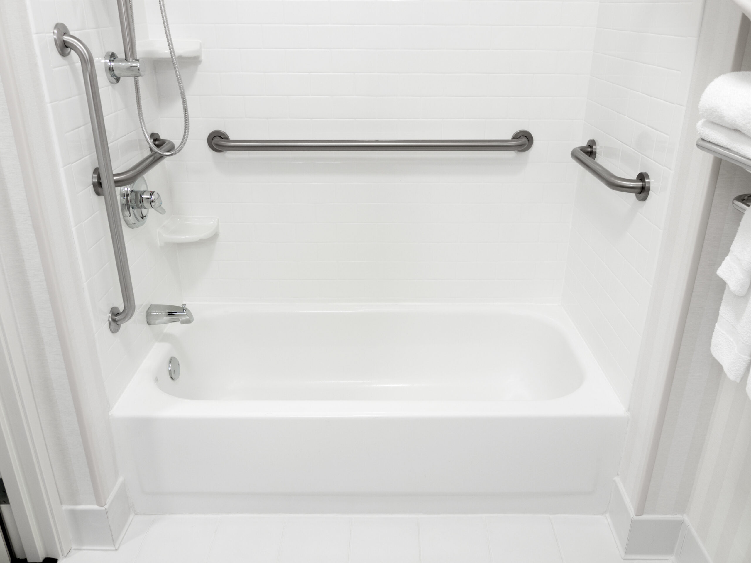 Grab bars in the bathroom are a great tool for reducing the risk of falling