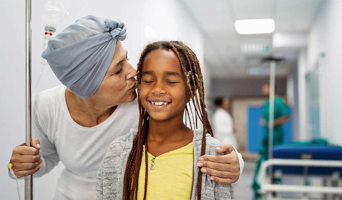 A grandma copes with her cancer treatment with support from her grandchild