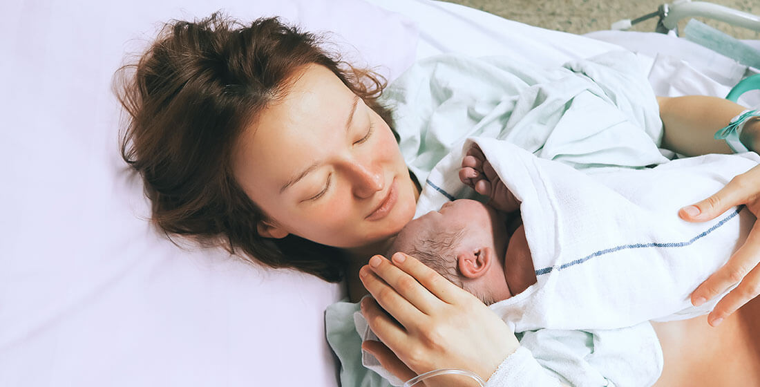 mother with baby in hospital