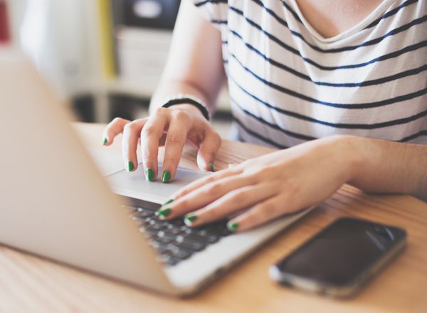 woman learning online