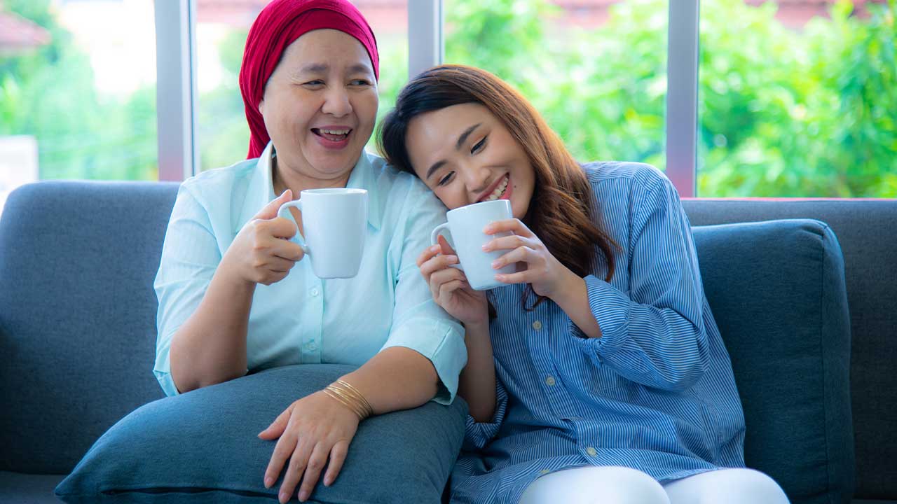 a cancer patient spends time with a friend