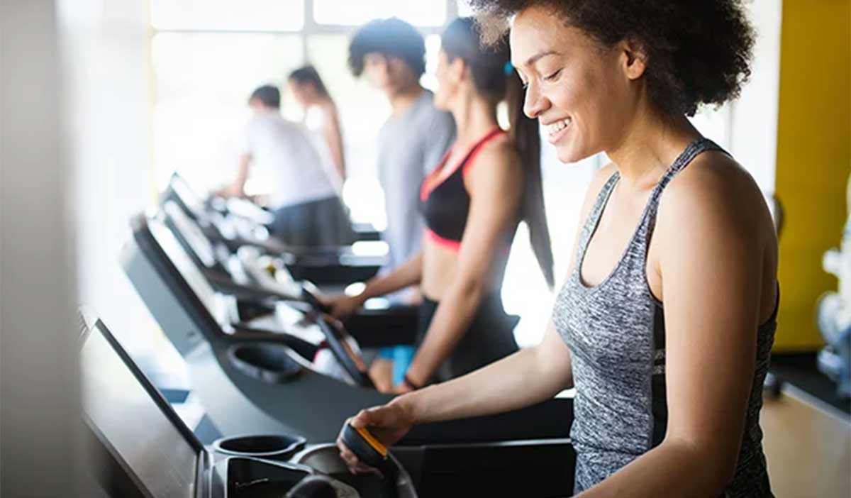 Woman on a treadmill